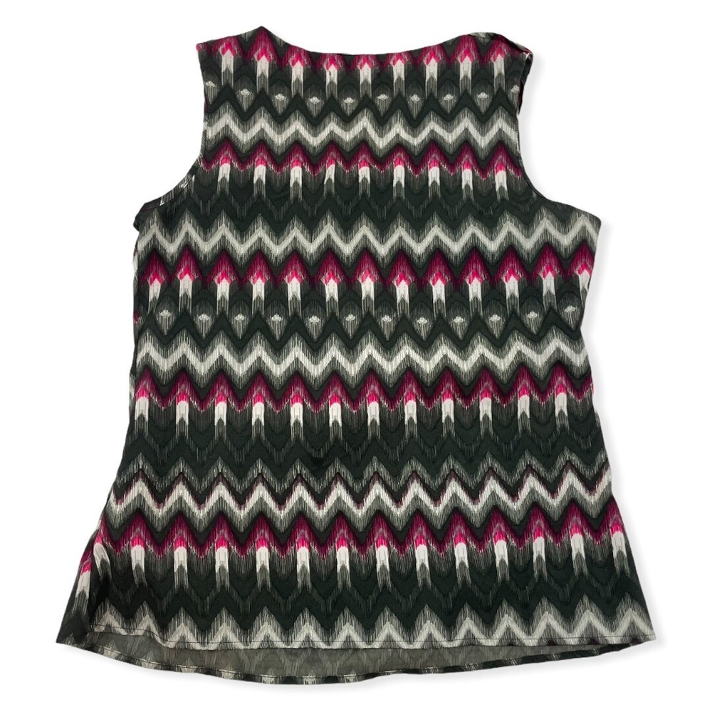 Banana Republic Multicolor Chevron Sleeveless Blouse Scoop Neck Size PM Petite M - Picture 2 of 5